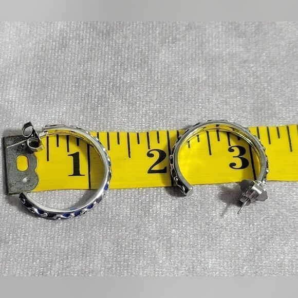 Set of 3 Austrian Crystal Criss Cross Earrings - Picture 3 of 16